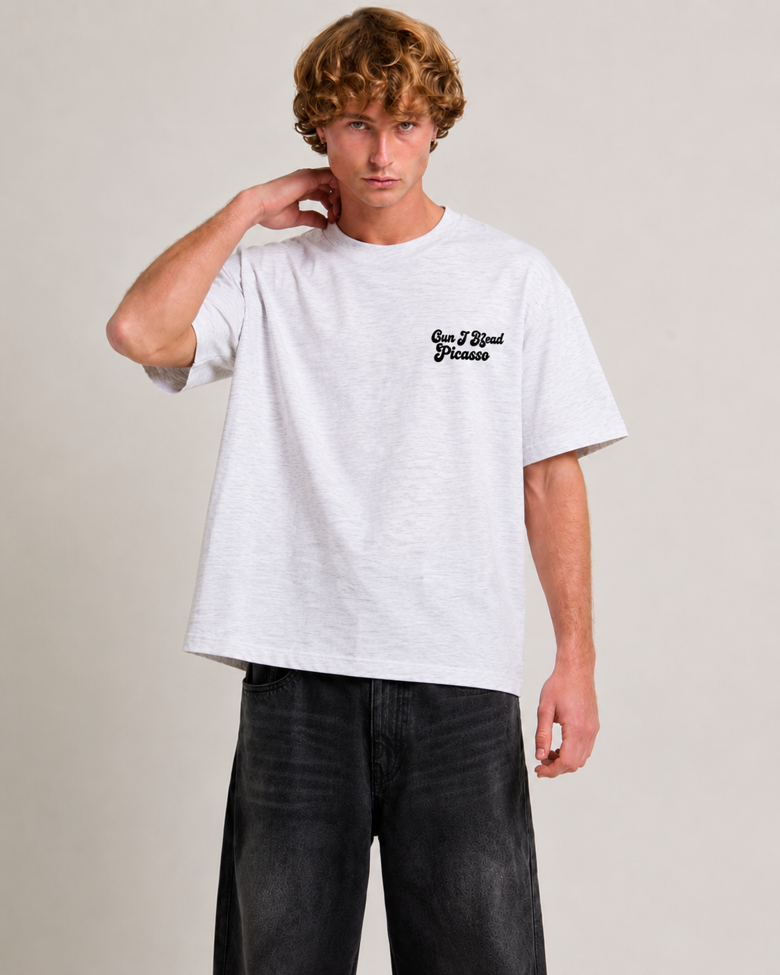 Drawing Boxy Fit Slub Tee
