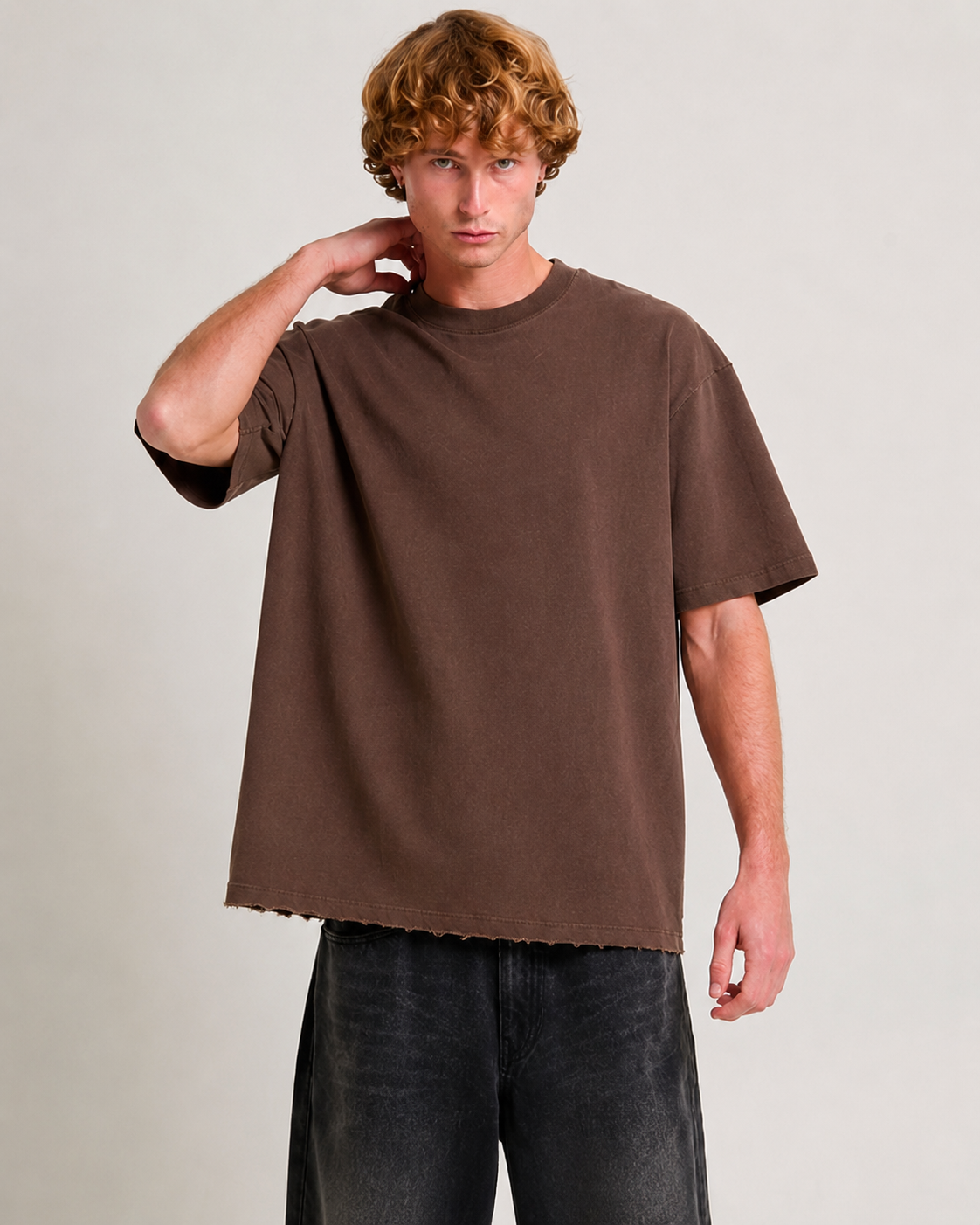 The Last Bench Legends Dusty brown Boxy Fit Tee