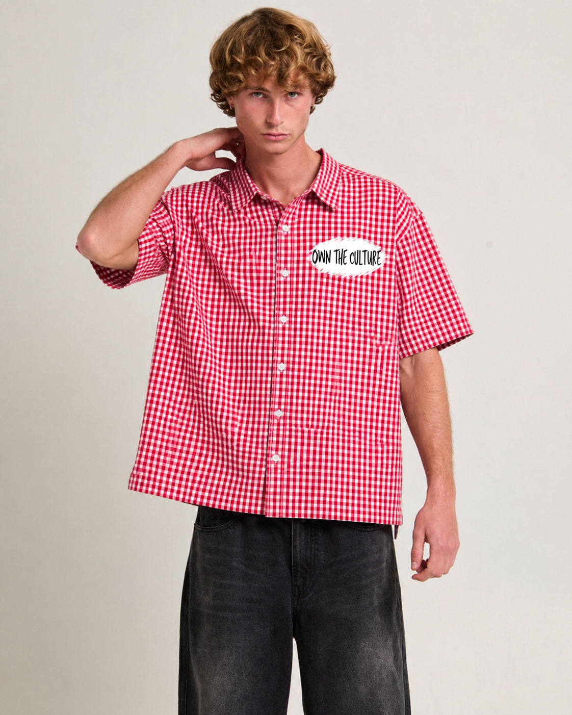 BIG SINS Boxy Fit Gingham Shirt