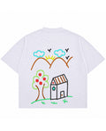 Dusty White Boxy Slub tee Back Design