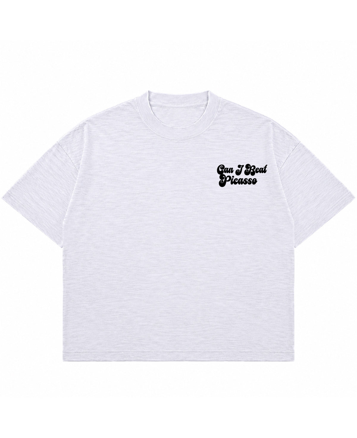 Dusty White Boxy Slub tee Front Design