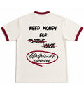 Off White & Maroon Ringer tee Back Design