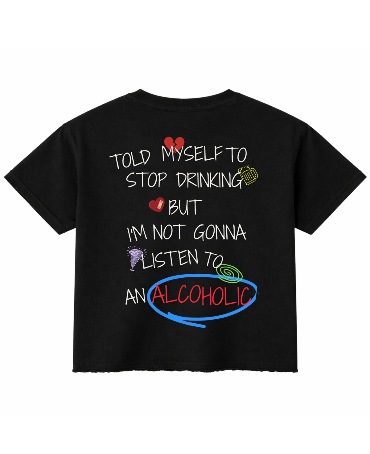 Black Boxy Fit T-shirt Back Design