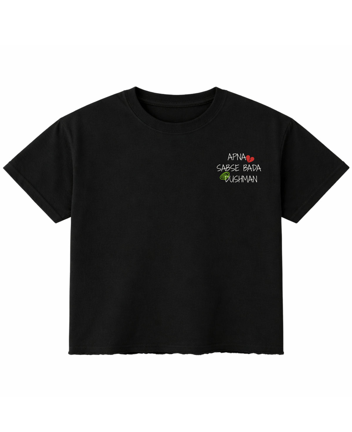 Black Boxy Fit T-shirt Front Design